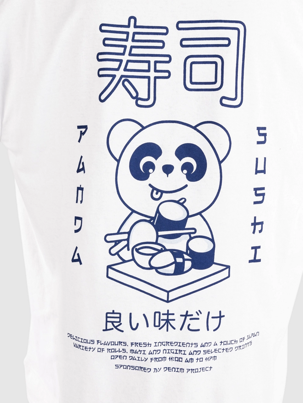 Denim Project Panda Oversized Long Sleeve T-Shirt white