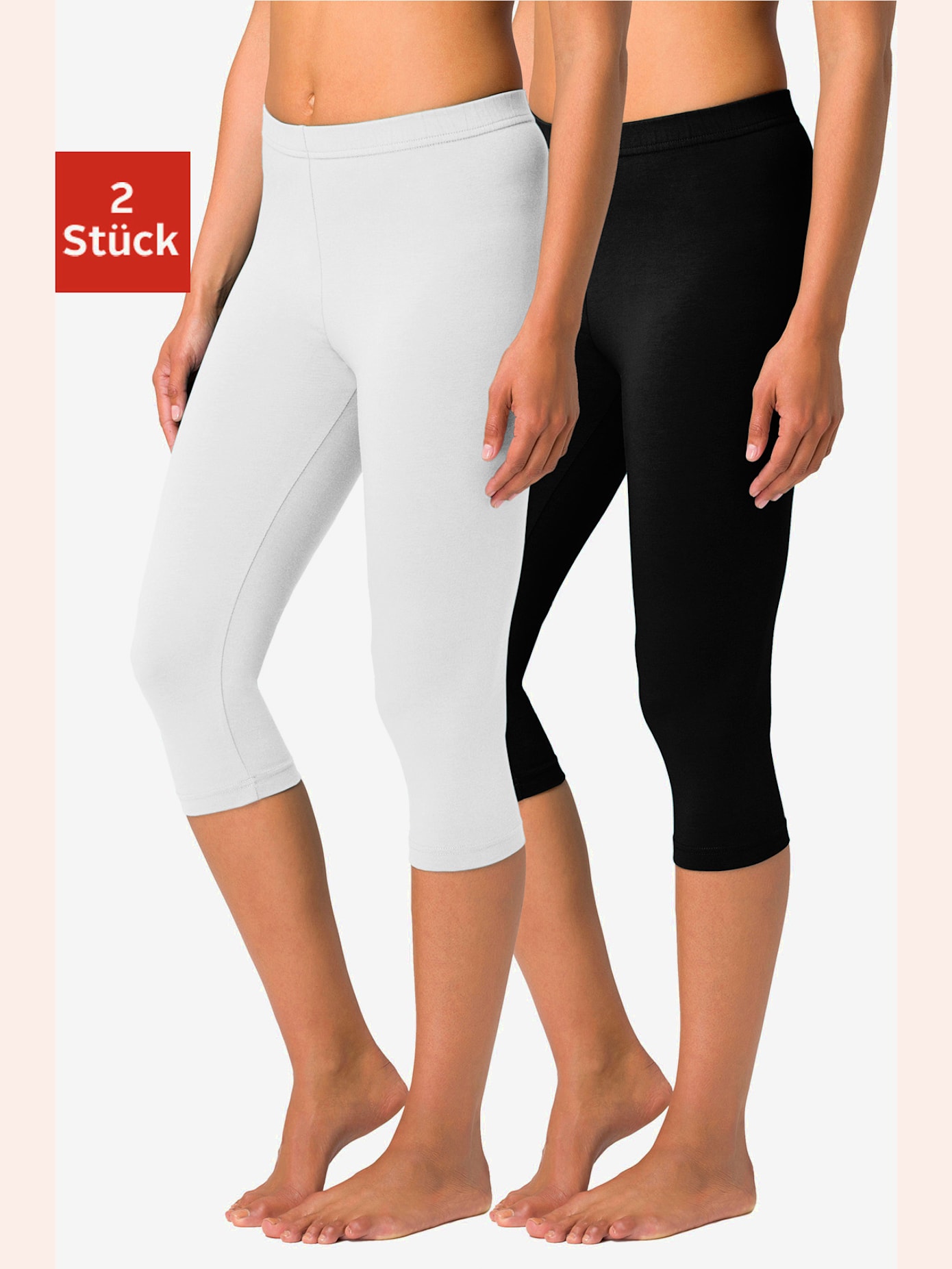 Legging corsaire lot de 2 leggings basiques, longueur 3/4