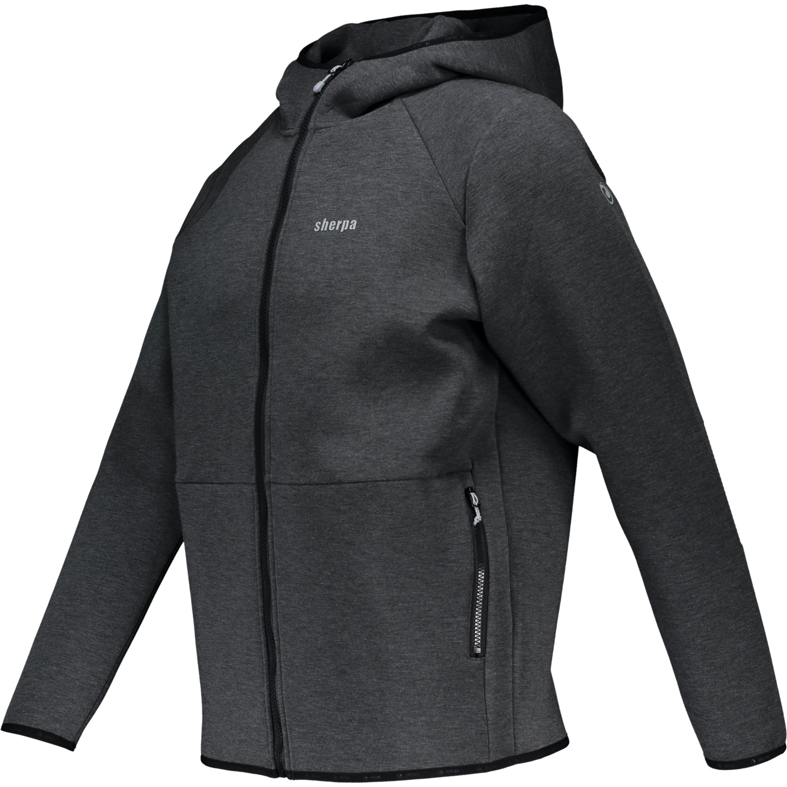 Sherpa Herren-Powerstretch-Hoodie Jhule S, anthrazit