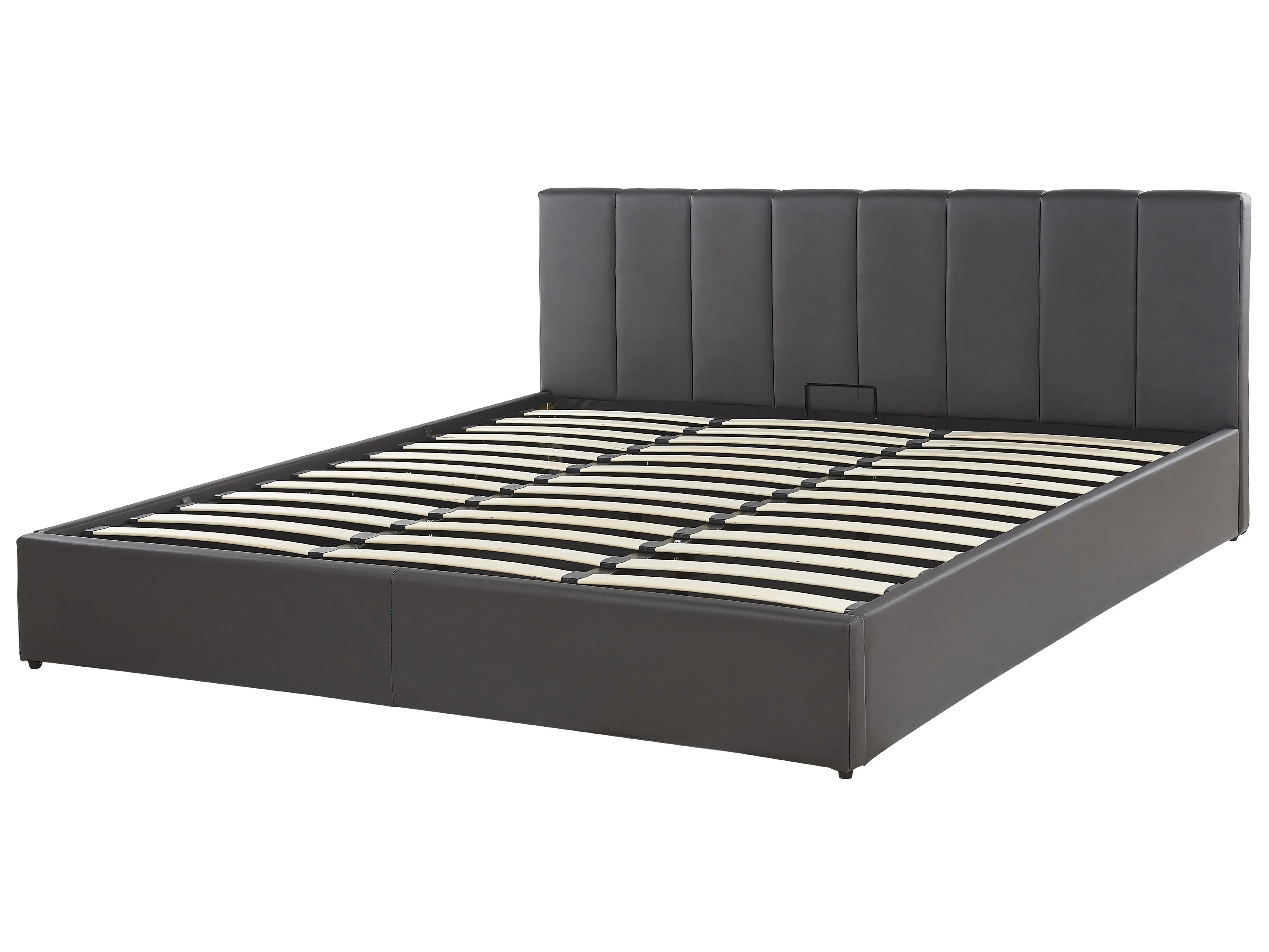 Bed met opbergruimte Kunstleer DREUX 180 x 200 cm Donkergrijs