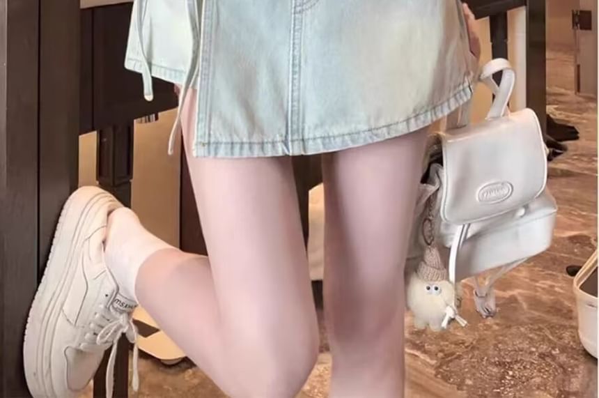 Ragistiq - Mid Rise Washed Asymmetrische Denim Skort