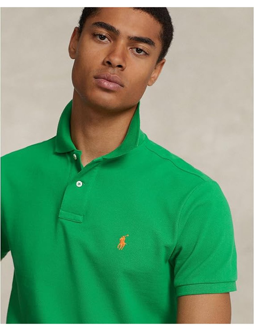 Slim Fit Green Polo Yellow Logo