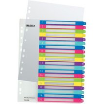 Intercalaires en plastique WOW, numéroté, A4, 1-20