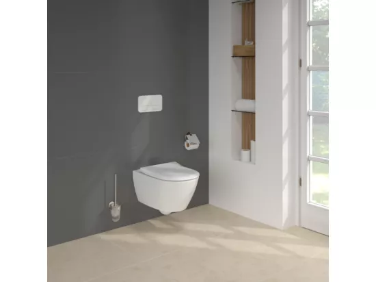 Pack WC sans bride VILLEROY ET BOCH Subway 2.0 avec abattant frein de chute + bâti Viconnect PRO + plaque blanche