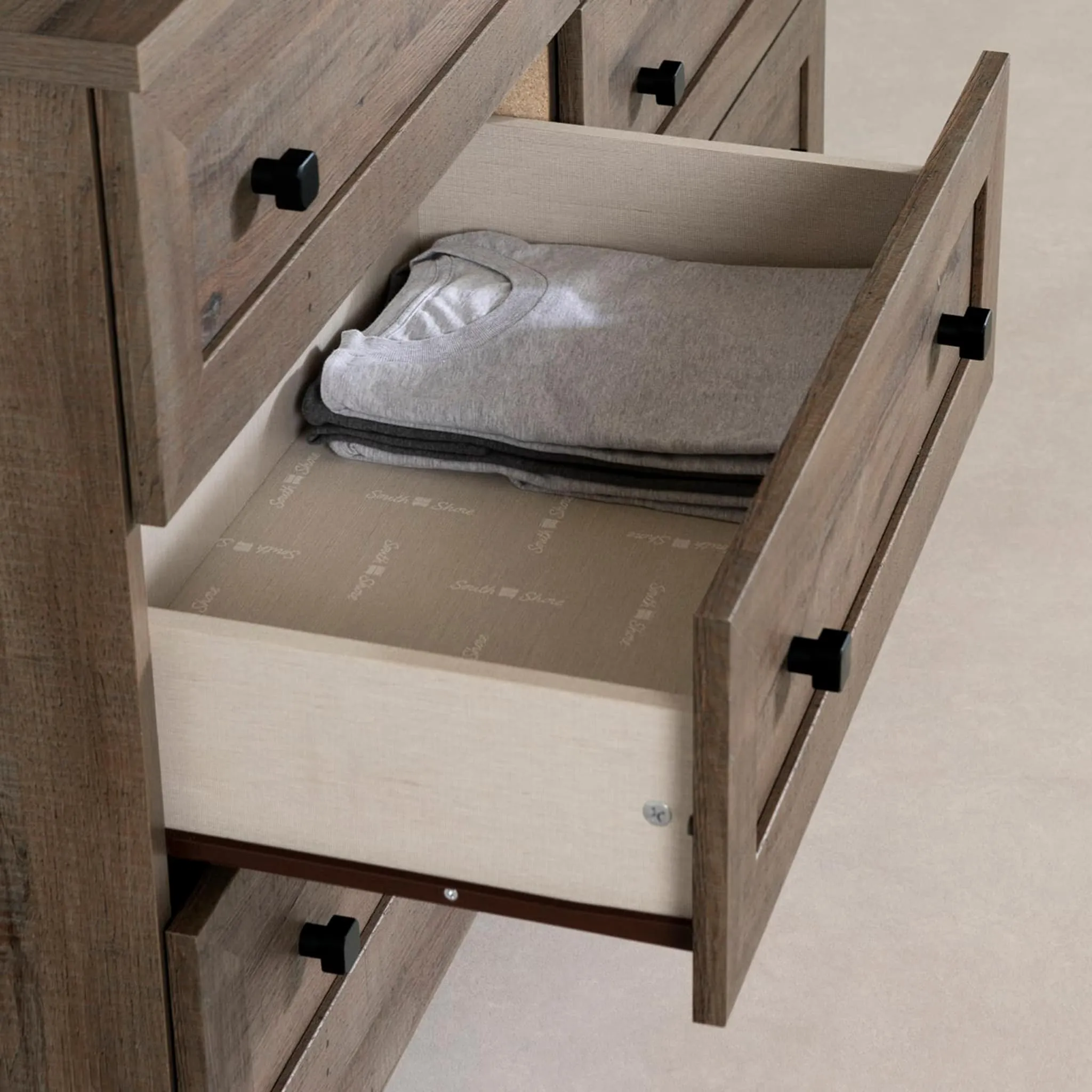 South Shore Commode double 6 Tiroirs - Hazen Chêne d'automne