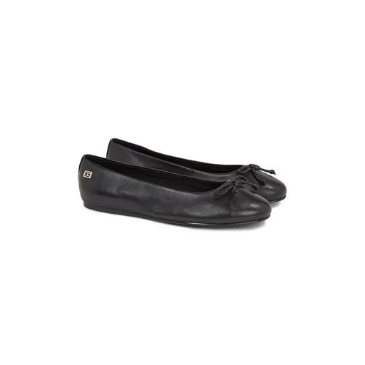 Tommy Hilfiger Essential Leather Ballerina, Black, 39