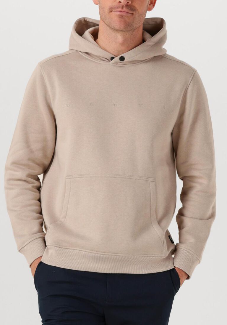 beige genti trui basic logo hoodie