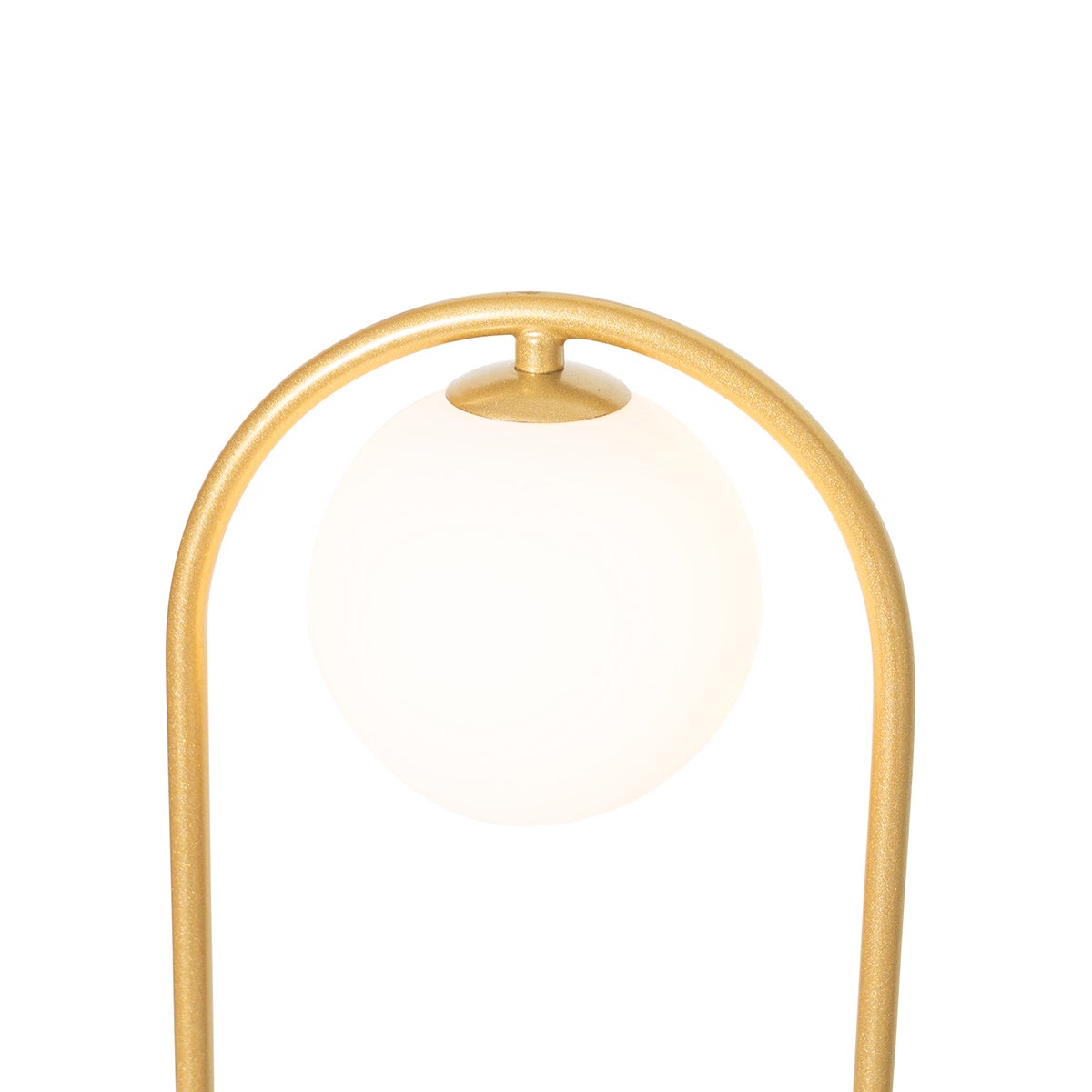 QAZQA - Art Deco Vloerlamp Goud I Messing met Wit Glas - Isabella I Woonkamer I Slaapkamer - Staal Ovaal - LED Compatibel G9