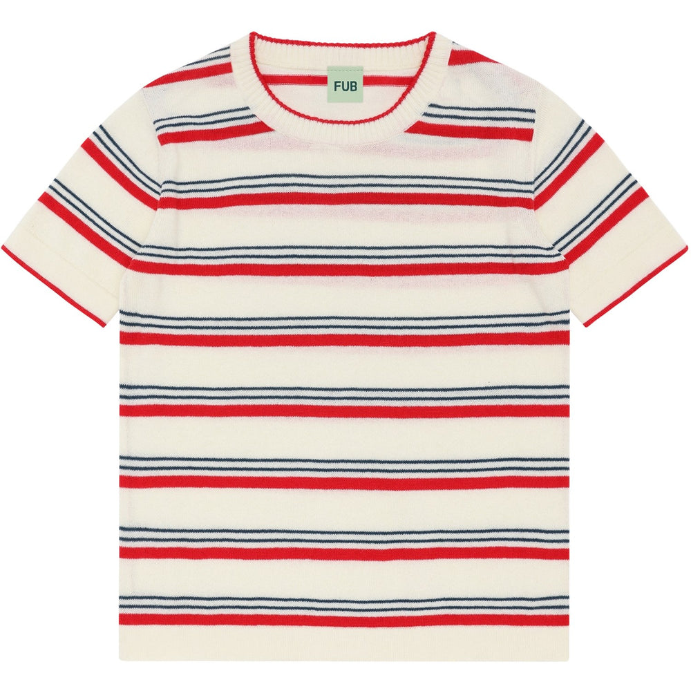 Køb FUB Ecru/Red Striped T-shirt