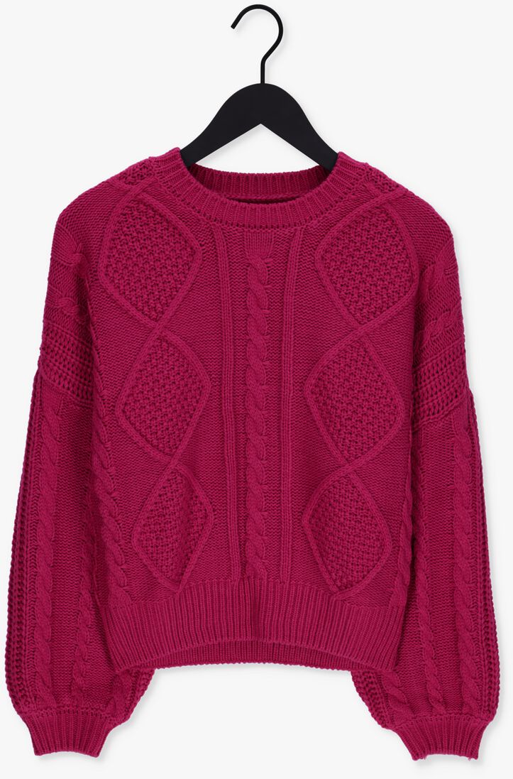 COLOURFUL REBEL roze colourful rebel trui olivia cable knitwear sweater