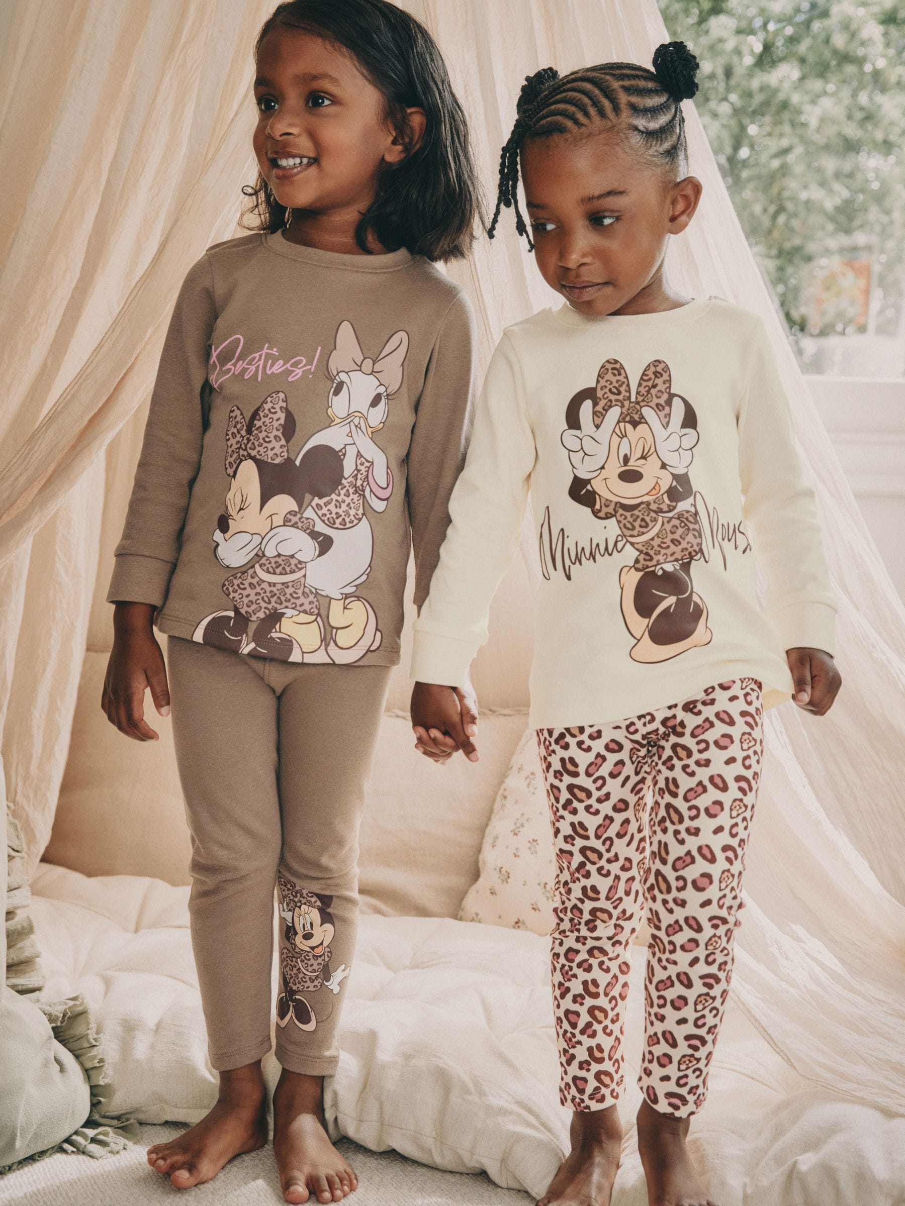 Ecru/bruin - Minnie Mouse knusse pyjama's verpakking van 2 (9mnd -12jr)