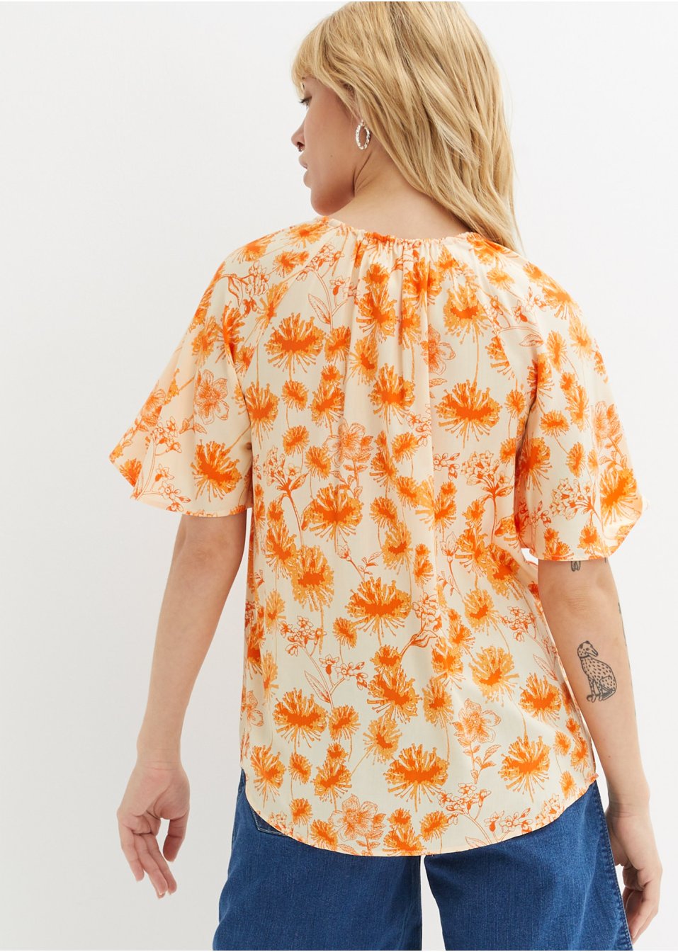 Tunique en viscose avec manches papillon