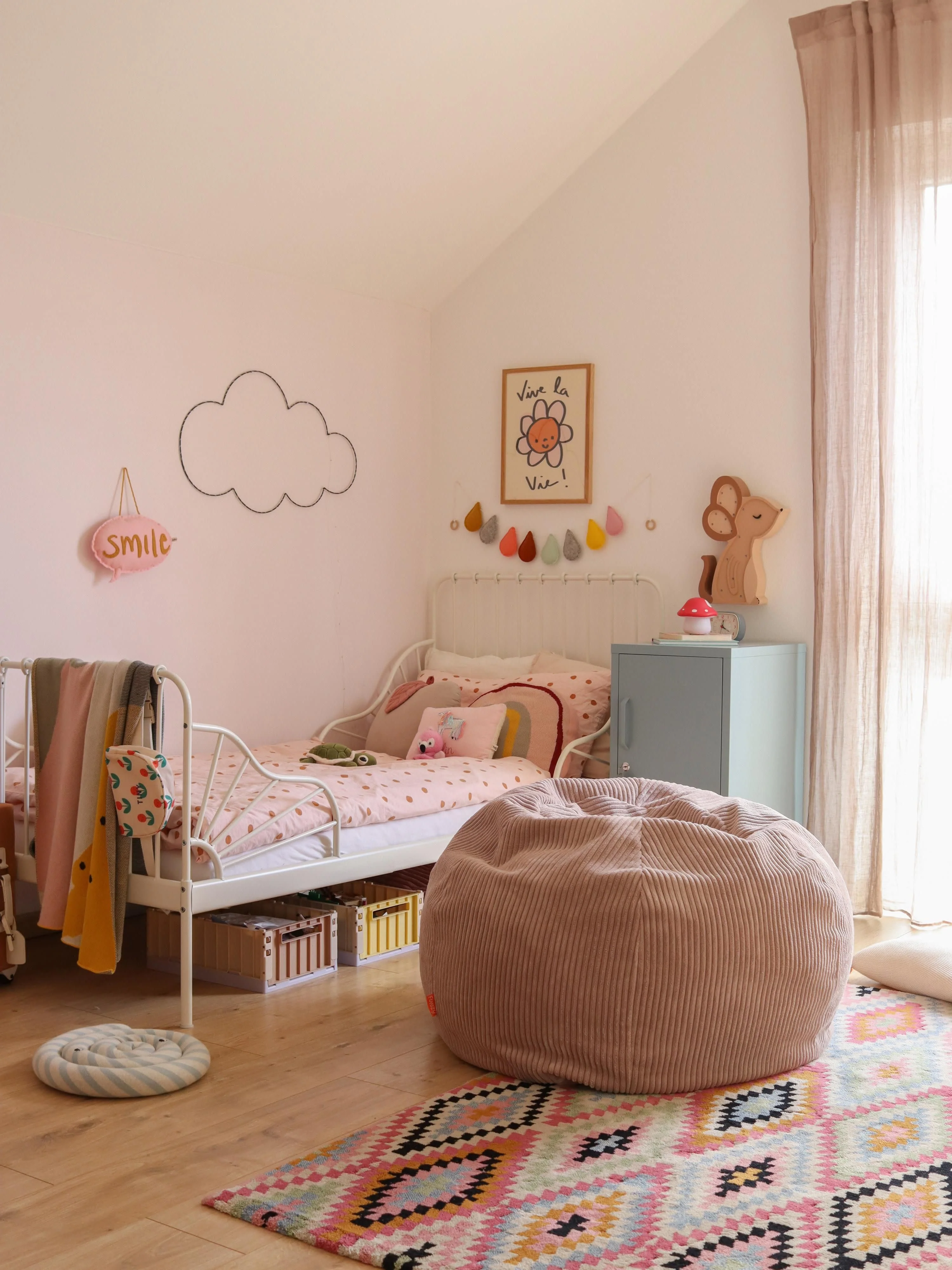 Handgemaakte kinderzitzak Flora van corduroy