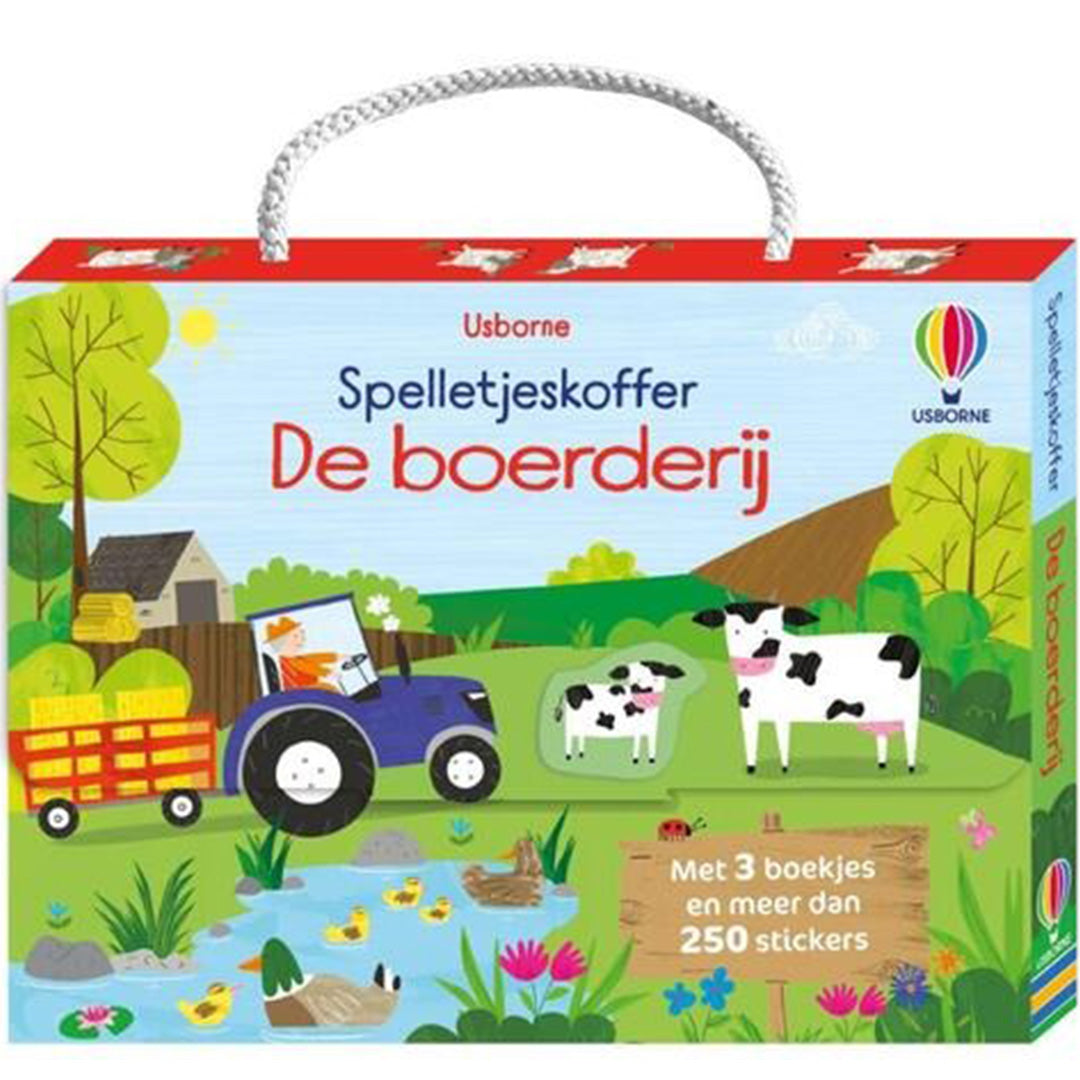 uitgeverij usborne spelletjeskoffer - de boerderij