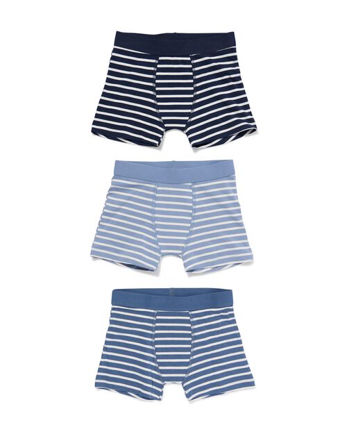3 boxers enfant coton stretch bleu