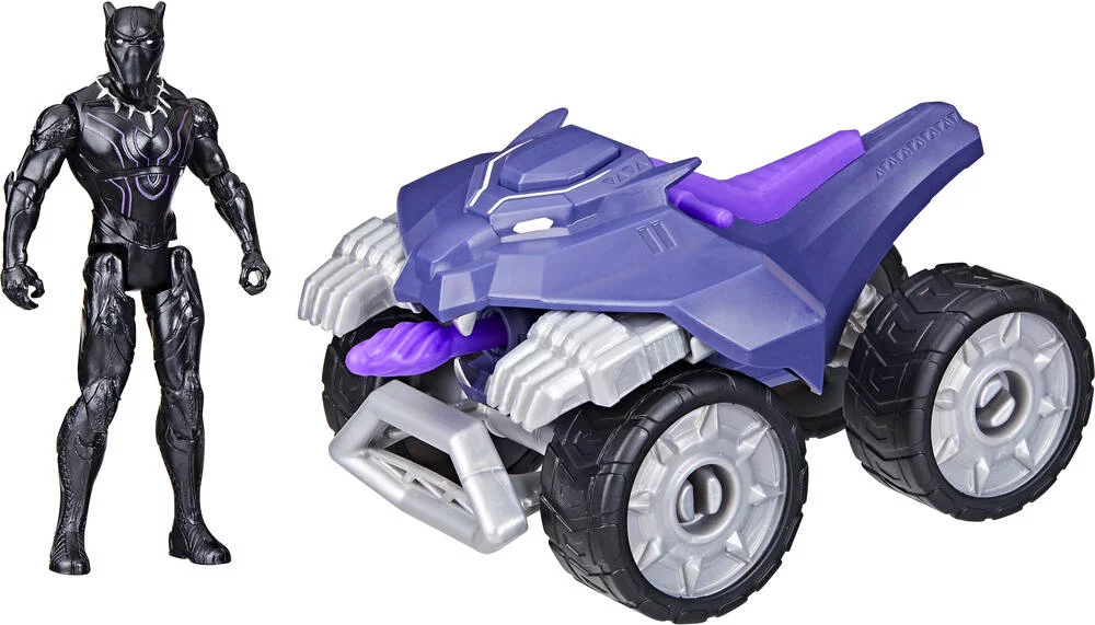 MARVEL - AVENGERS FIGURINE  BLACK PANTHER ET VEHICULE 10 CM