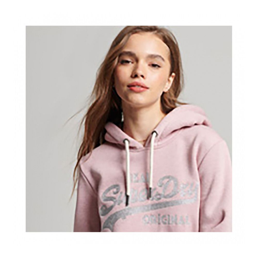 Superdry VL SCRIPTED COLL - Sweat Femme la soft pink marl