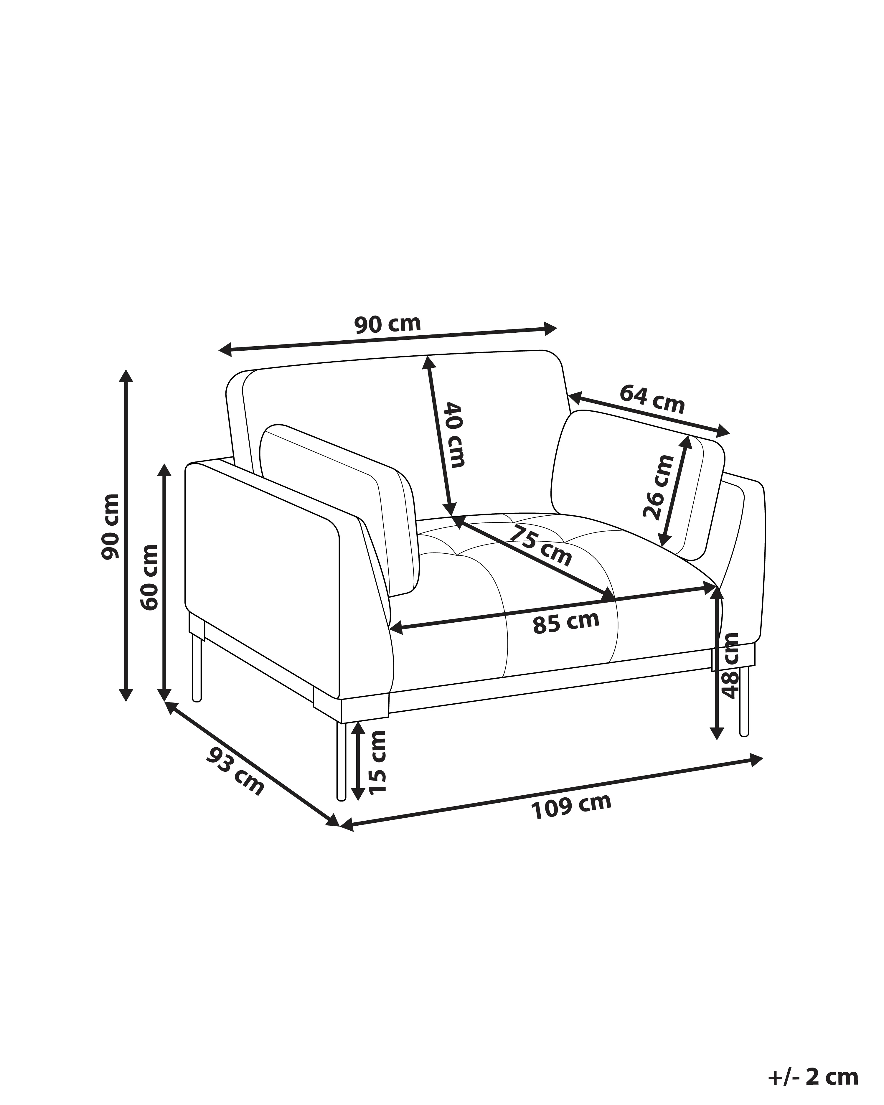 Fauteuil SKAVEN Stof Taupe
