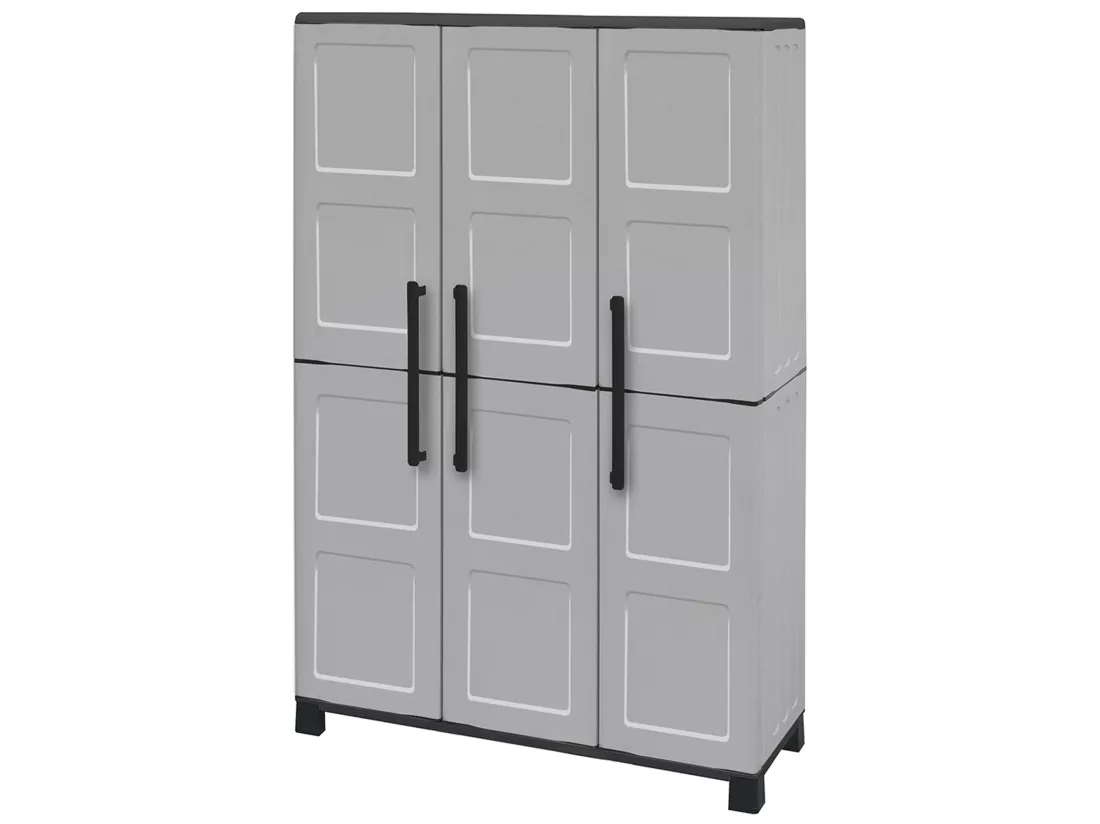 Armoire en polypropylène avec charnières en acier, étagères et pieds réglables, 1020 x 370 x 1690 mm