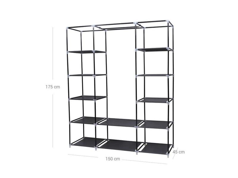 Songmics Regal mit hochrollbaren Türen Schwarz Kleiderschrank
