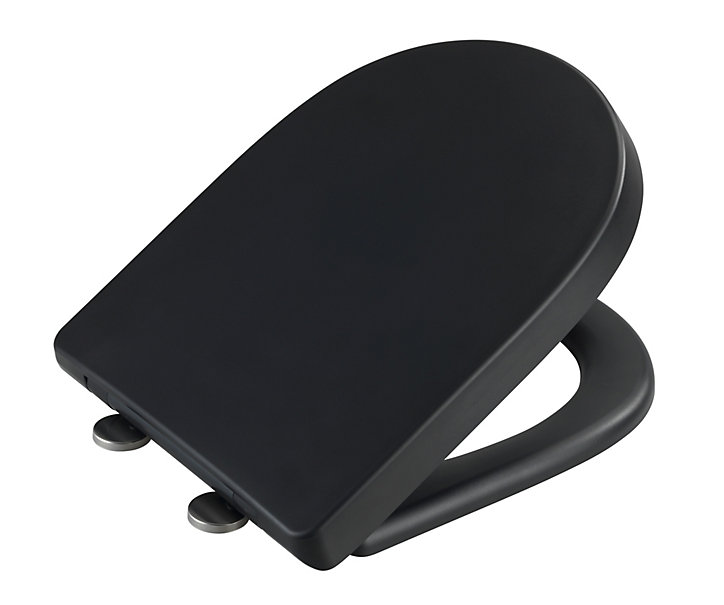Abattant WC déclipsable noir avec frein de chute Exclusive