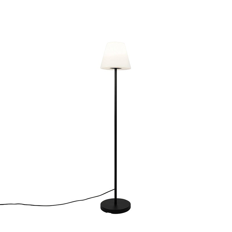 Buiten staande lamp, zwart met witte kap, IP65, 25 cm - Virginia