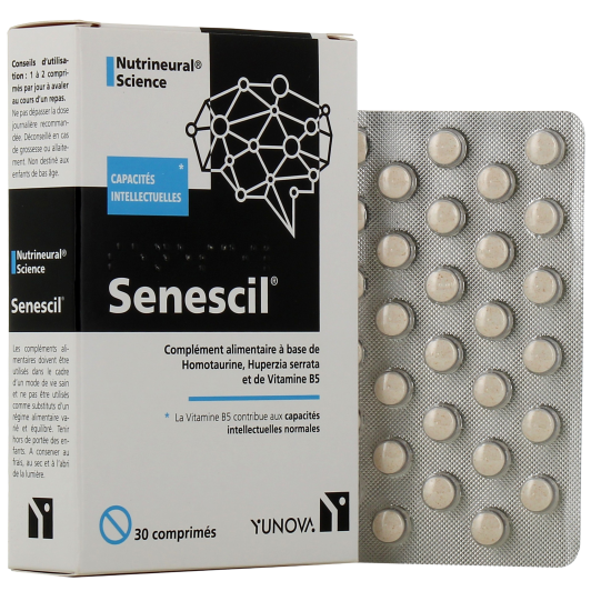 Yunova Senescil : capacités intellectuelles - Homotaurine, vitamine B5