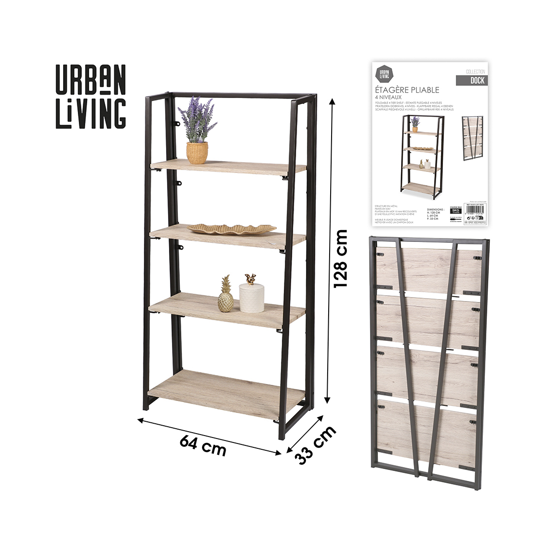 Urban Living faltbares Büchergestell