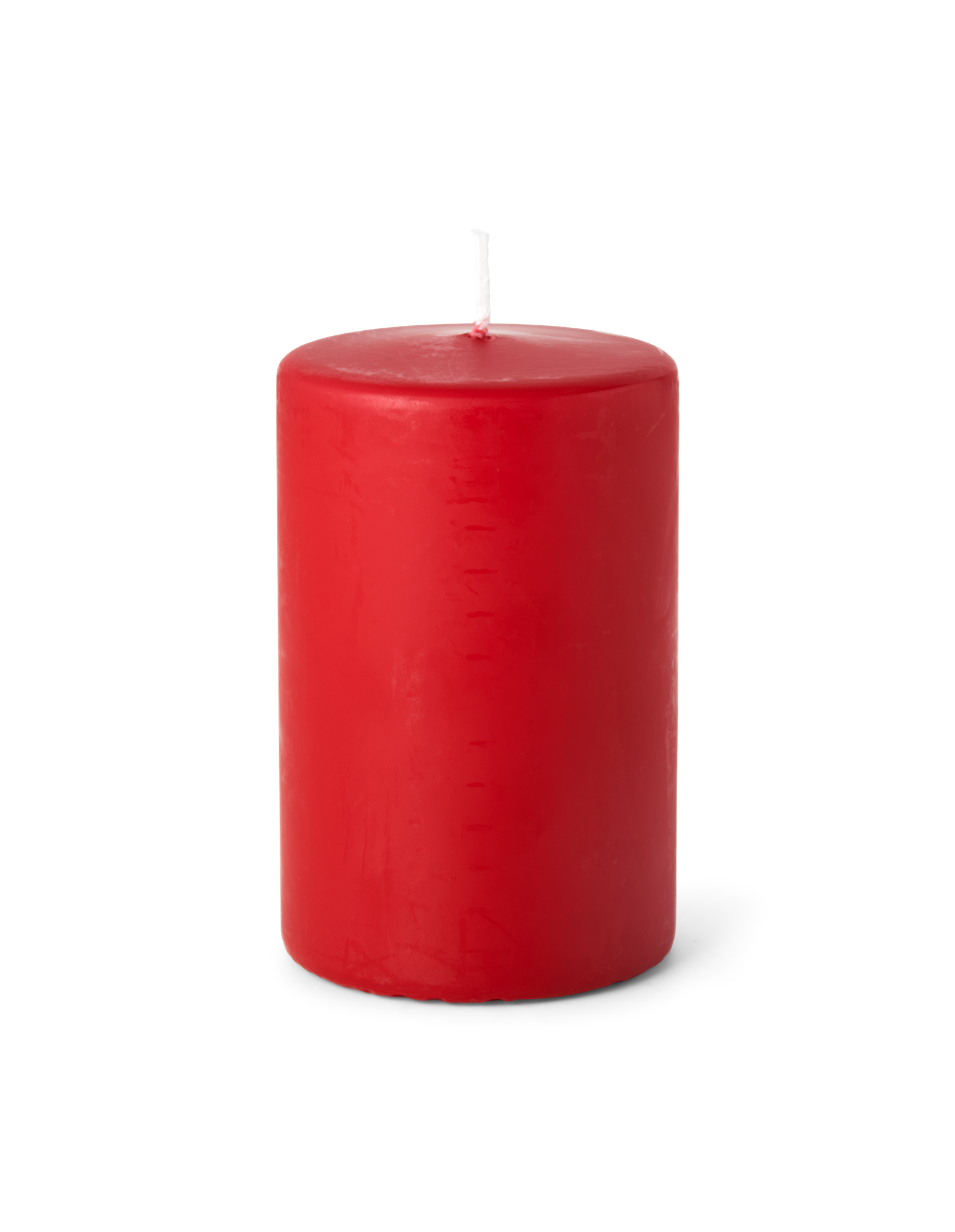 Bloklys 12 cm | Paraffin. 7,7 x 12 cm. | Red