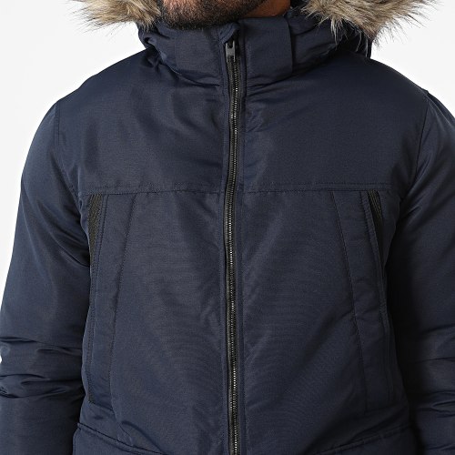 Parka Capuche Fourrure Craft Bleu Marine
