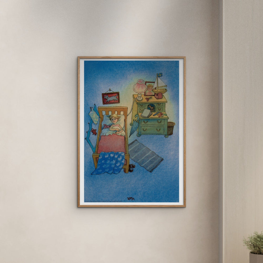 Køb Poster & Frame Astrid Lindgren - Goodnight - Lotta On Troublemaker Street