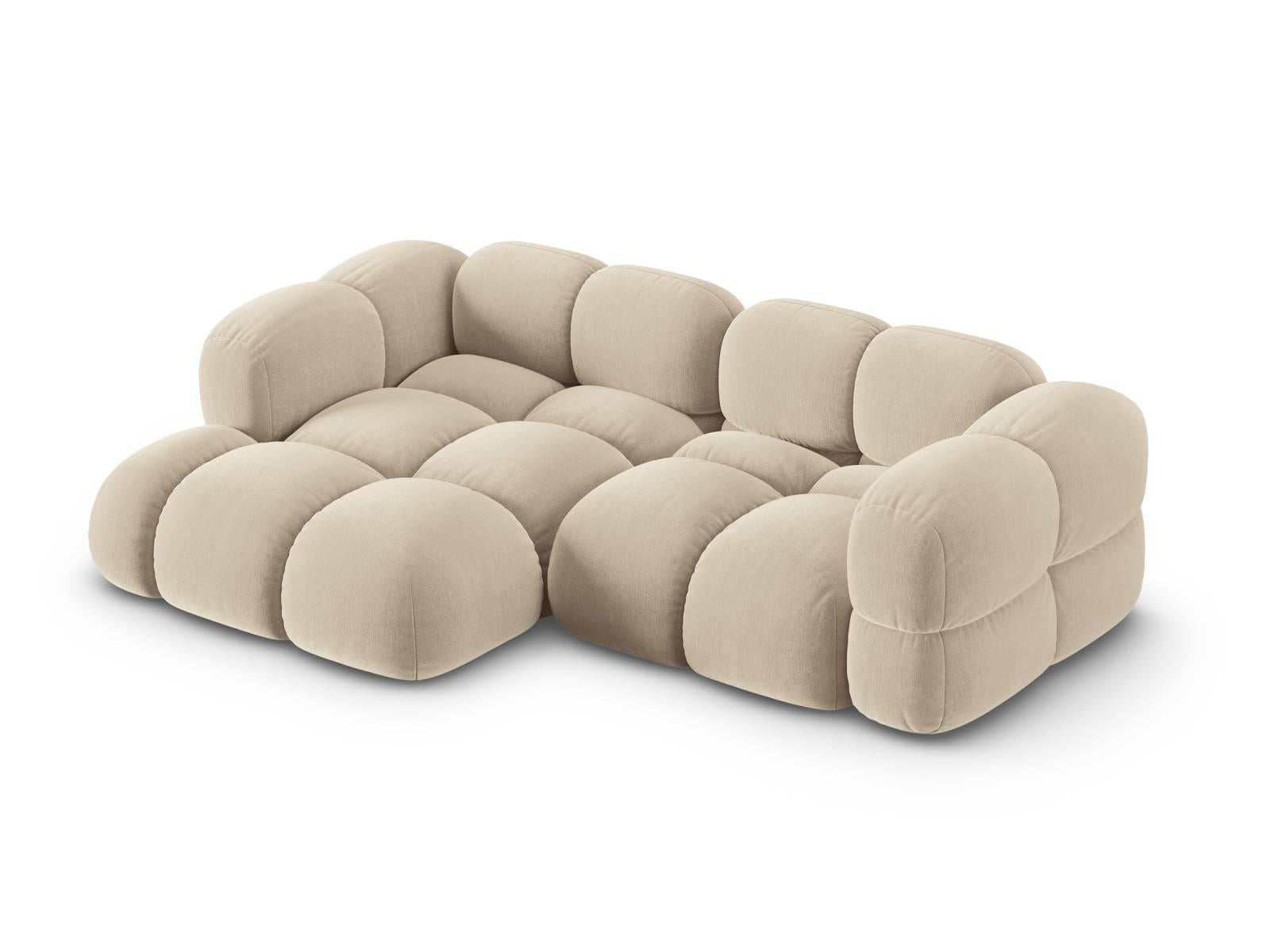 Cosmopolitan Design Loretto 2,5-zits Hoekbank Links - Velvet - Lichtbeige