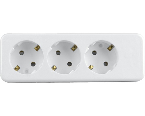 3-voudige stekkerdoos zonder kabel, wit
