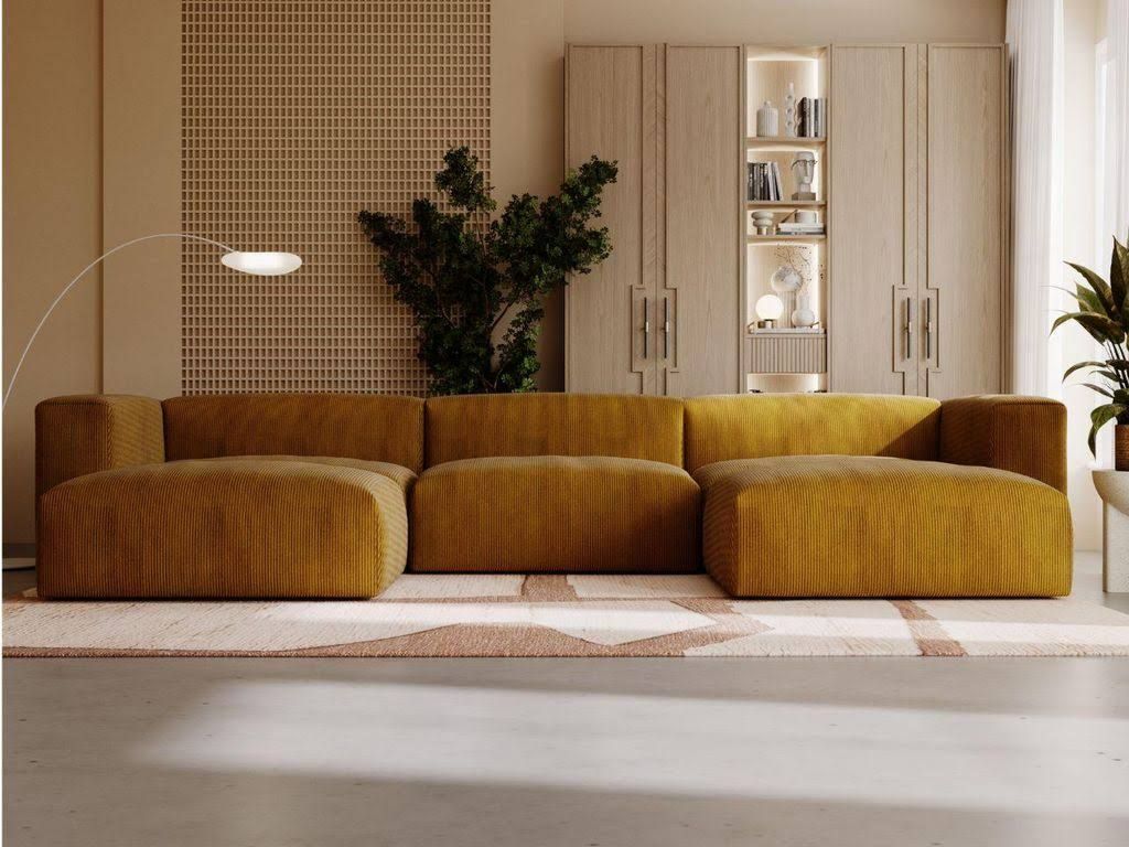 GrainGold Ecksofa U-Form Landi 340x180 cm