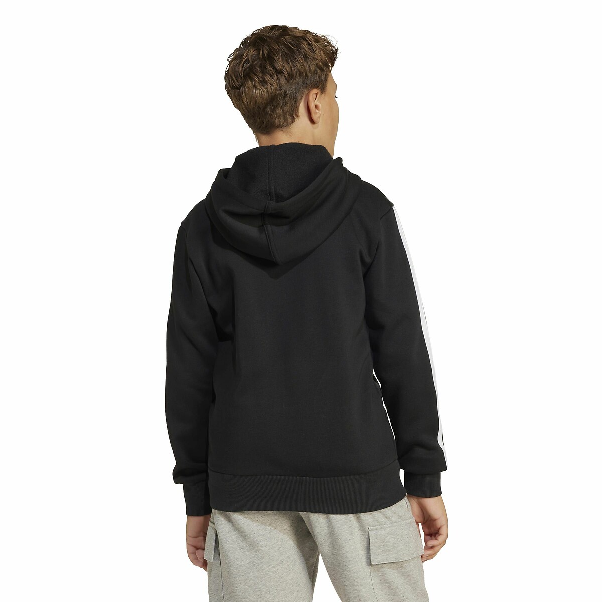 ADIDAS ROUPAS ESPORTIVAS<br>Suéter com zíper em fleece escovado
