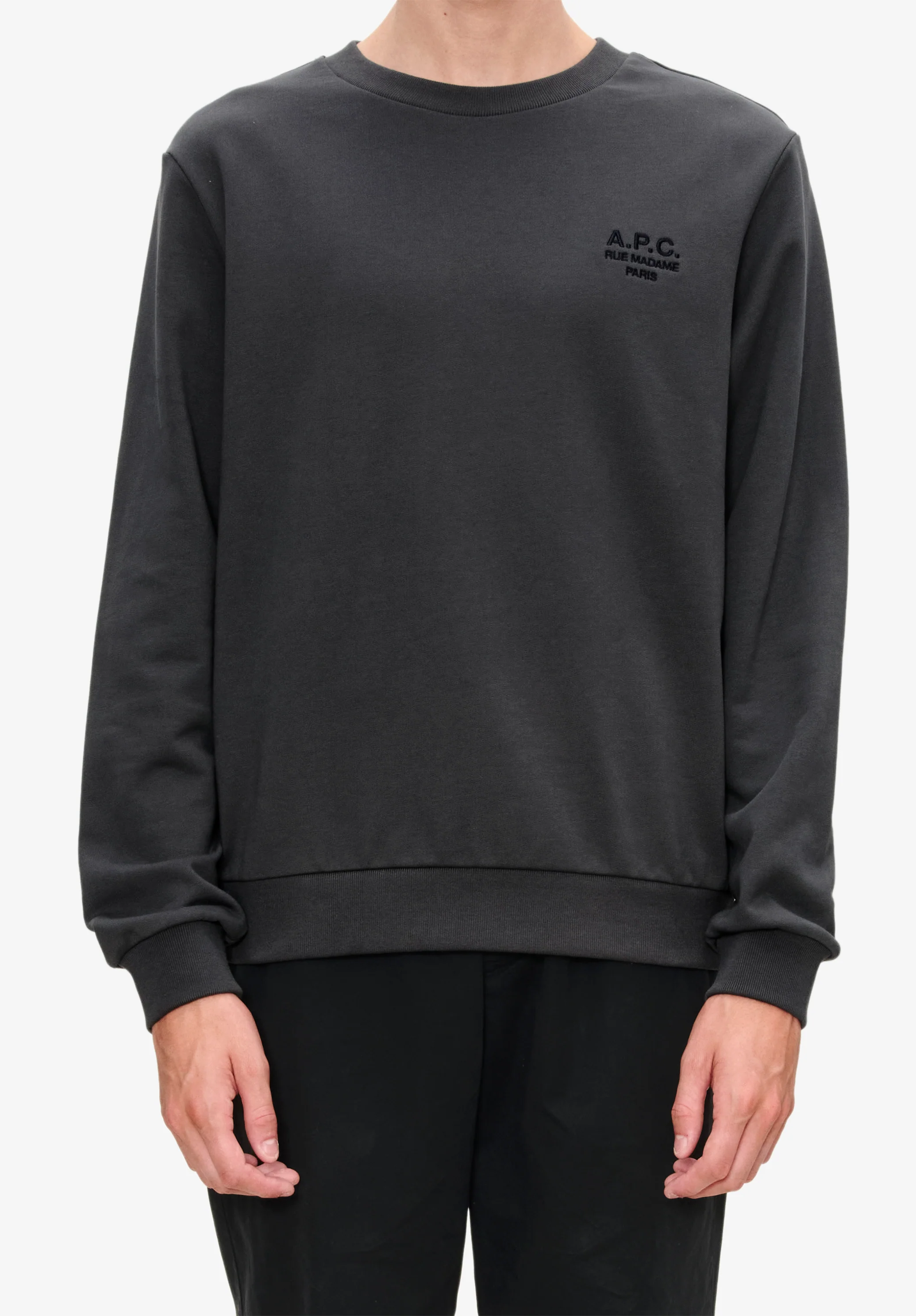 sweat standard rue madame GOTS - Faux noir/noir
