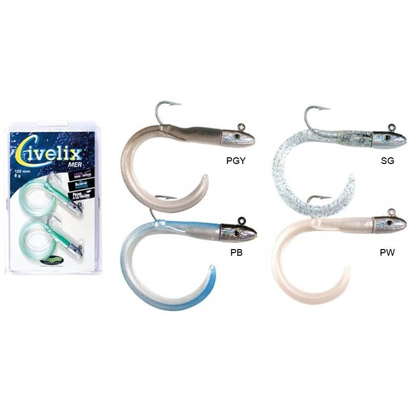 Leurre Ragot Civelix 120Mm + Tete Plombee - Par 2