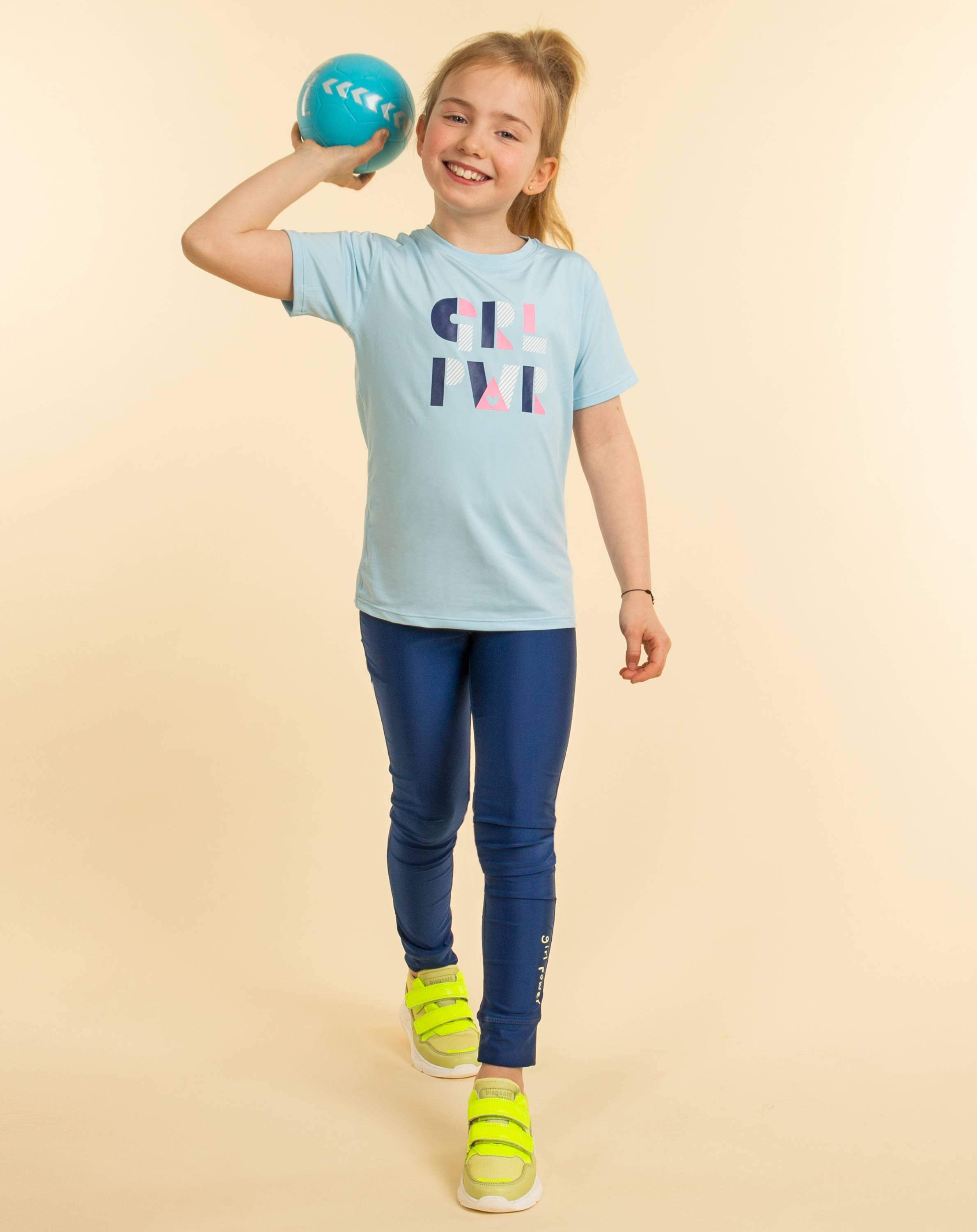 Funktions-Leggings GIRL POWER mit T-Shirt in mittelblau