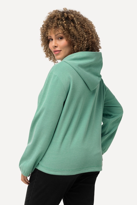 Hoodie-Jacke, Sweat, Struktur, Tunnelzug, Kapuze