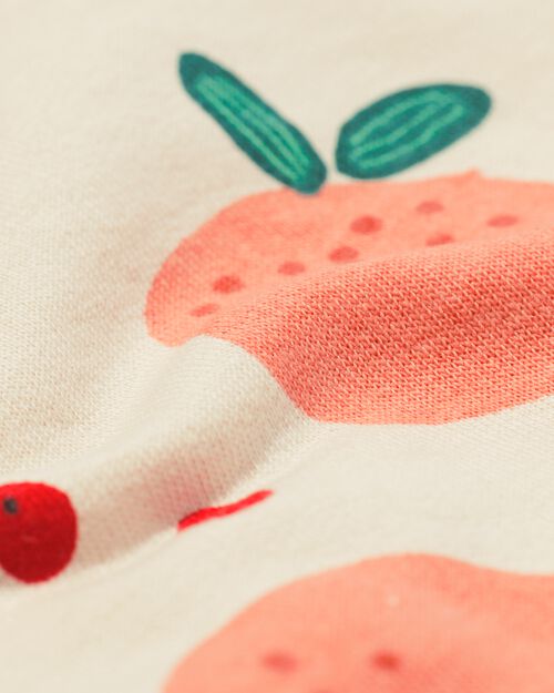 ensemble sweat et legging pêches pour bébé écru