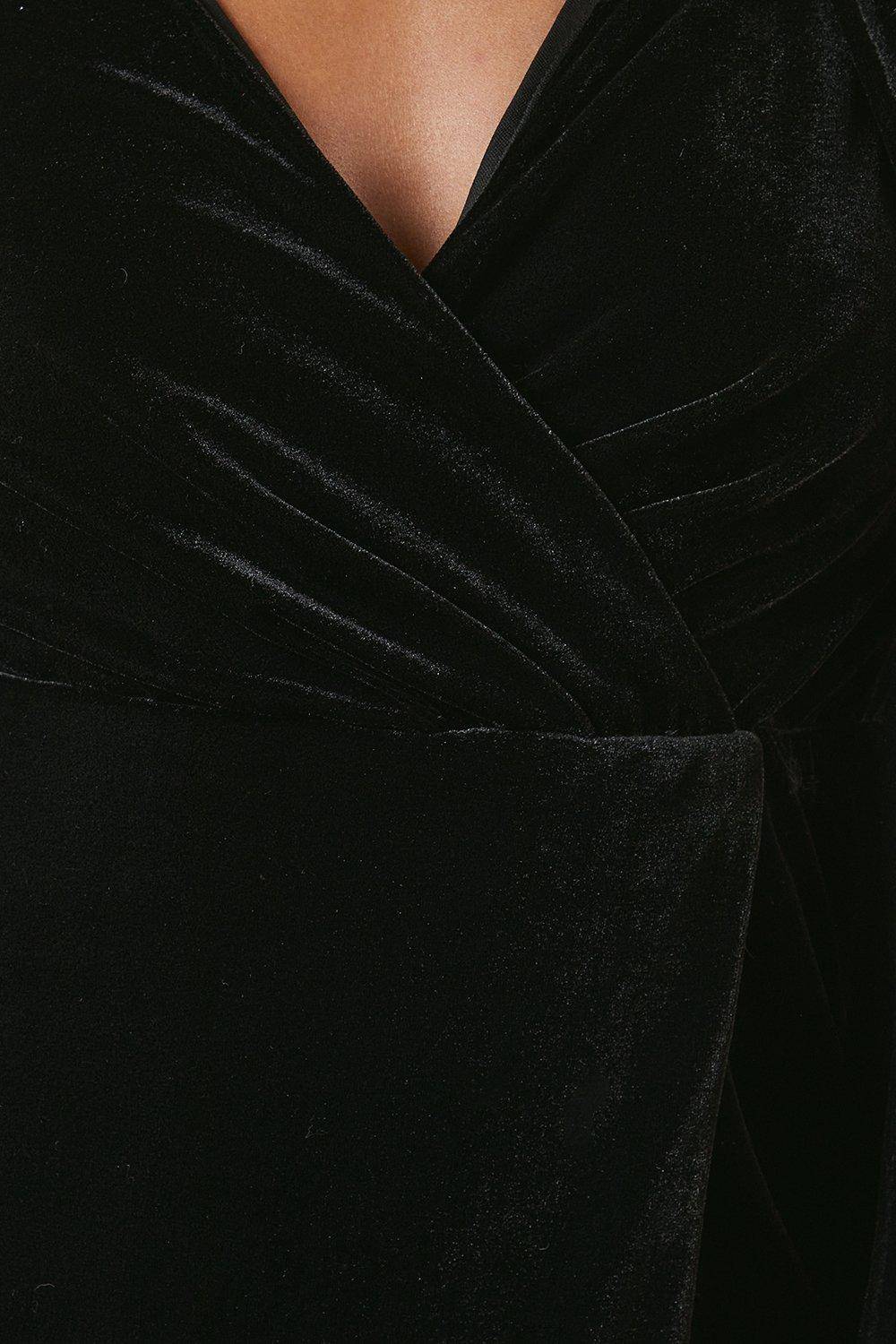 Oasis Robe Mini en Velours à Col Noué Petite Occasion