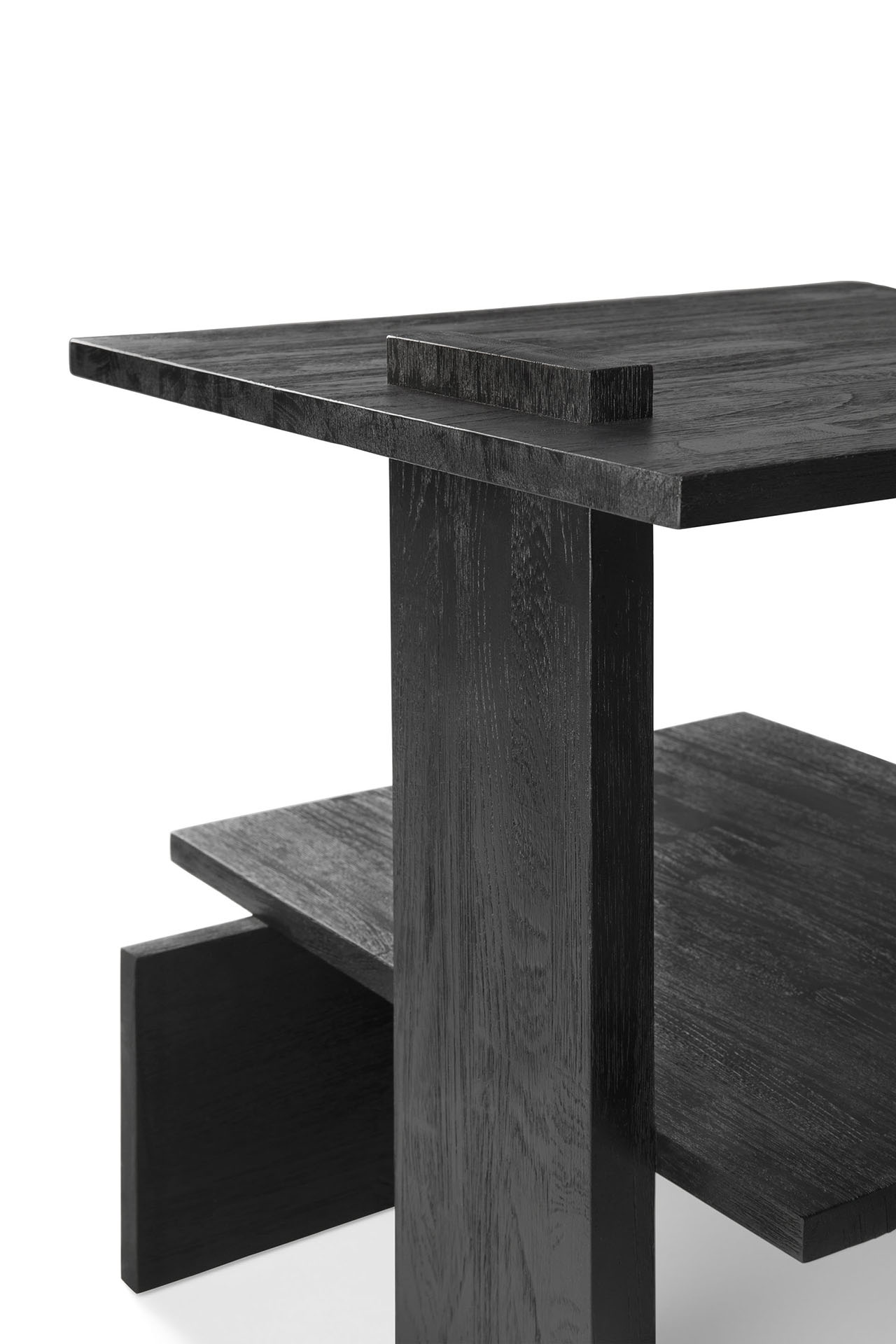 Abstract bijzettafel zwart teak