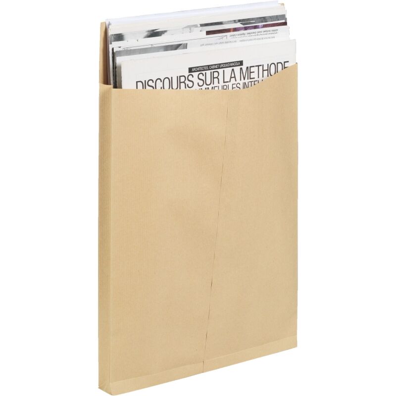 GPV - Pochette à soufflet 3 cm kraft brun 275 x 365 mm 120 gr sans fenêtre - Boite de 50