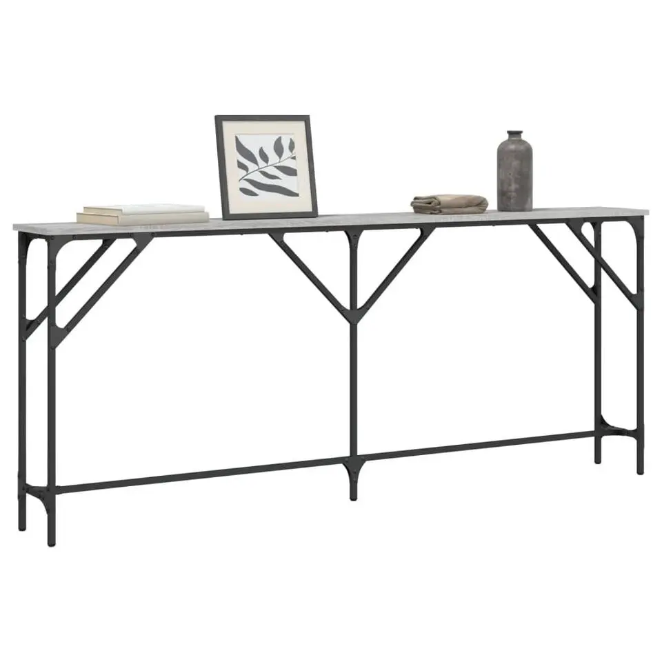 vidaXL - Consoletafel - Grijs sonoma eiken - Bewerkt hout - 180x23x75 cm