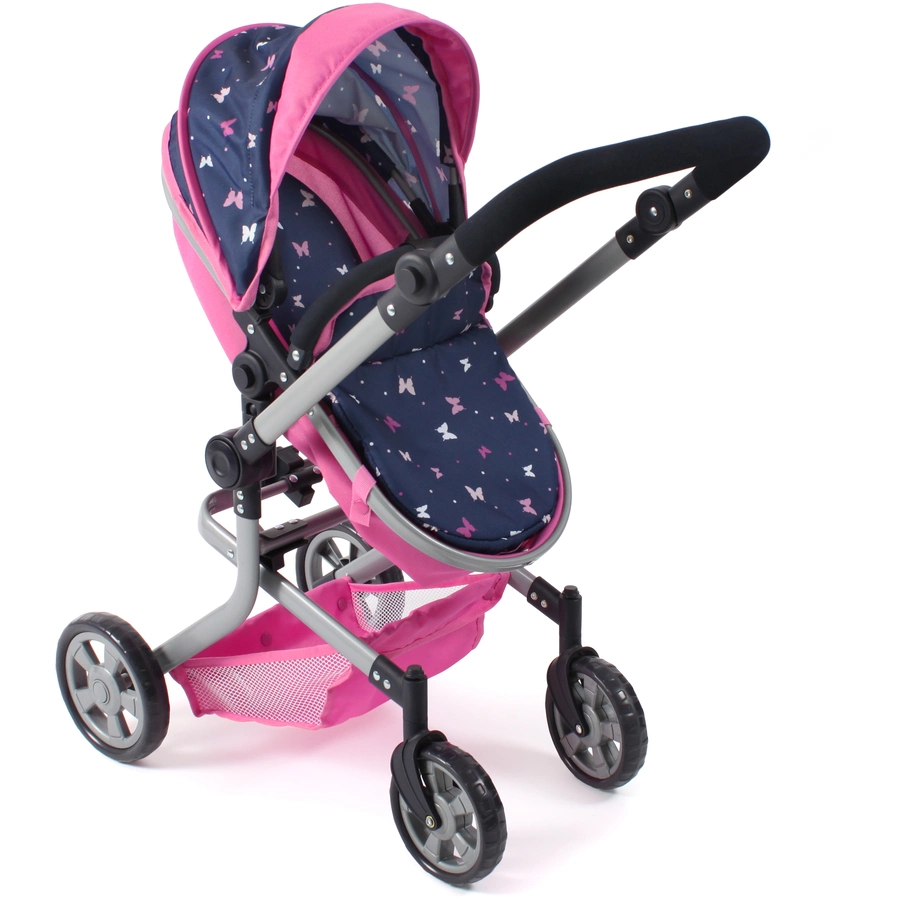 BAYER CHIC 2000 Kombi-Puppenwagen MIKA Butterfly navy-pink