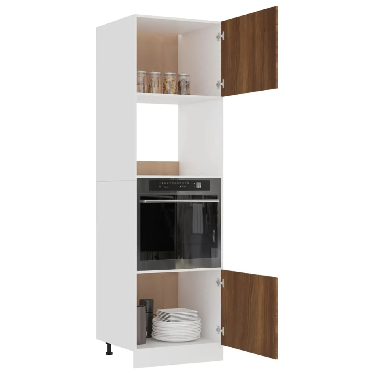 VidaXL Armoire à Micro-ondes Chêne Marron 60x57x207 cm
