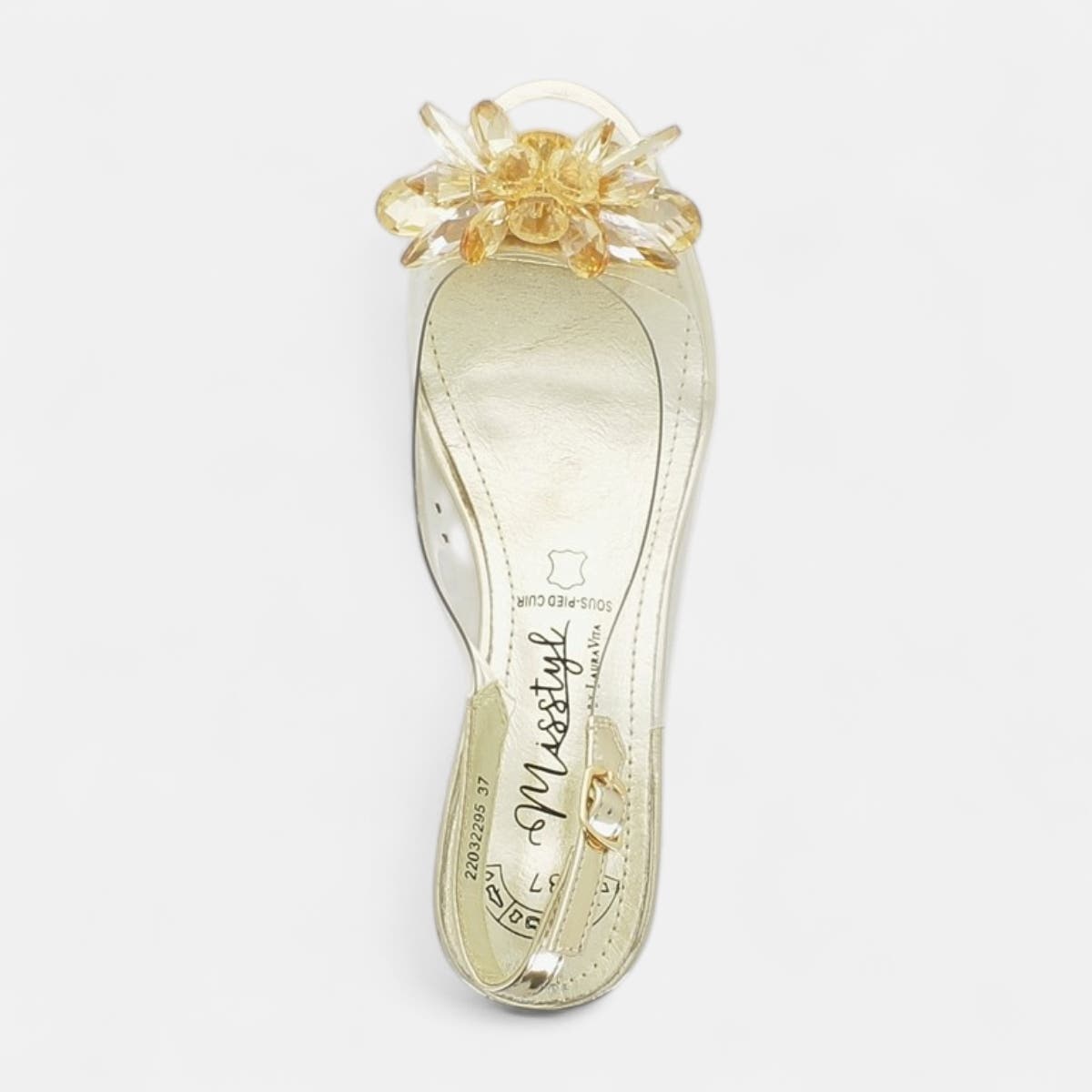 Nu-pieds à talon Femme or