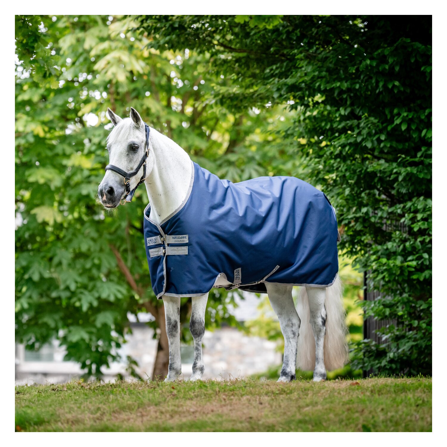 HORSEWARE Weidedecke AMIGO Ripstop 900 Denier, ohne Füllung - navy/titanium grey