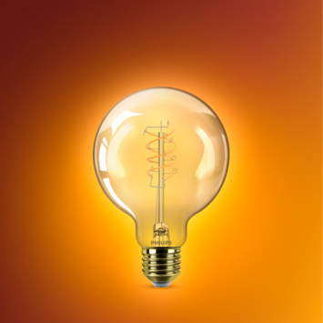 Philips LED filamentlamp amberkleurig E27 60W dimbaar