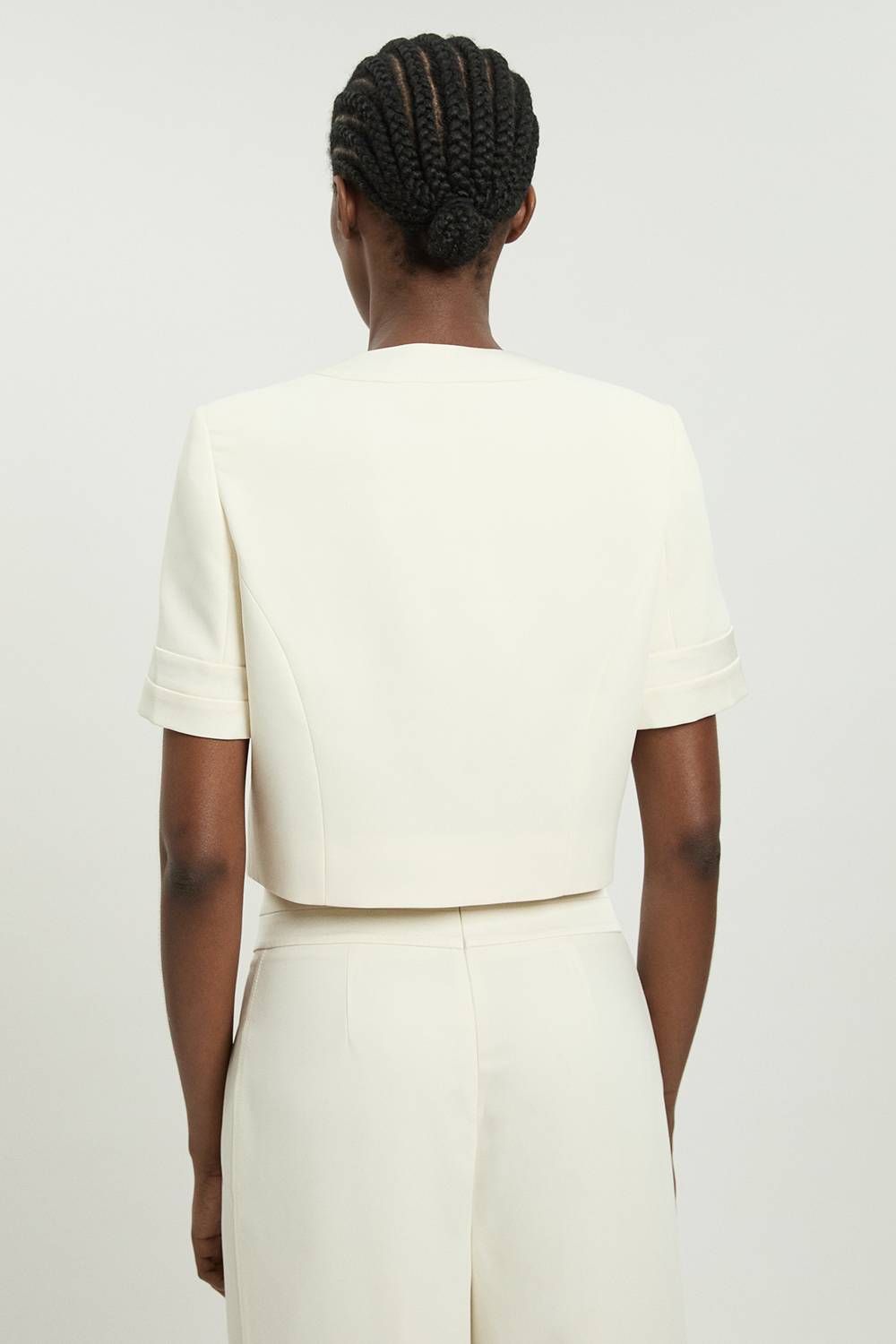 KarenMillen Veste De Smoking Courte En Satin À Manches Courtes Petite